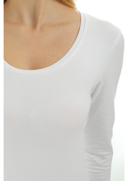 Uzun Kollu U Yaka Slim Fit Kadın Body 2041