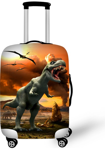 Z3429 Stili L Beden Forudesıgns 3D Dinozor Baskılı Seyahat Valizi Kılıfı Elastik Su Geçirmez Bagaj Koruyucu Toz Kapakları Bagaj Kılıfı (Yurt Dışından)