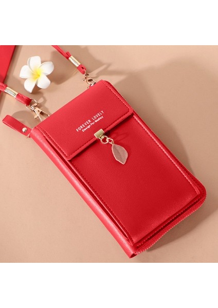 M Tarzı Telefon Cüzdan Çanta Kadın Pu Bayan Cüzdan Omuz Çantası Büyük Kapasiteli Seyahat Kartlık Pasaport Kılıfı El Çantası Çanta (Yurt Dışından)
