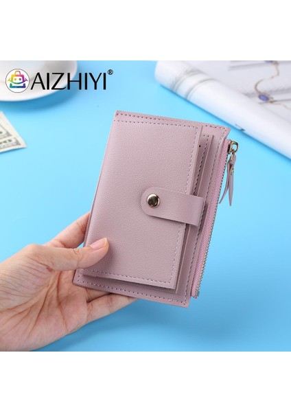No.32 Tarzı Erkek Kadın Moda Düz Renk Kredi Kartı Kimlik Kartı Çoklu Yuva Kart Tutucu Günlük Pu Deri Mini Bozuk Para Cüzdanı Kılıf Cebi (Yurt Dışından) modelleri