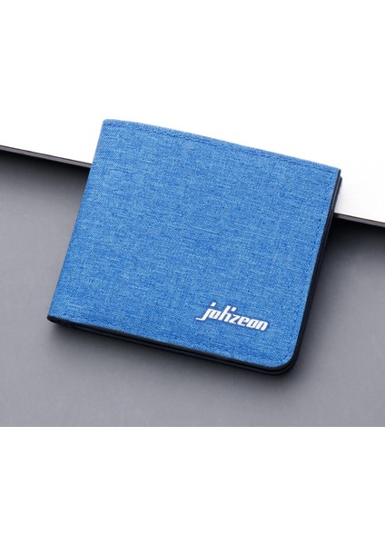 Mavi (B) Stili 2022 Yeni Moda Erkek Kısa Cüzdan Bozuk Para Cüzdanı Erkek Cüzdan Bozuk Para Torbası Kartlık Kısa Dikey Tuval Cüzdan (Yurt Dışından)
