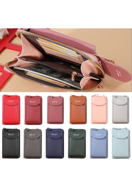 Kırmızı Çanta Stili Cüzdan Kadınlar Çapraz Pu Çok Fonksiyonlu Cep Telefonu Kavrama Çanta Bayanlar Cüzdan Büyük Kapasiteli Seyahat Kart Tutucu Pasaport Kılıfı (Yurt Dışından) fiyatları