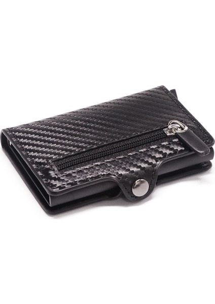 Kahverengi CZ06 Stili Rfıd Kartlık ile Organizatörlü Madeni Para Cebi Moda Karbon Fiber Kredi Kartı Tutucu Erkek Ince Cüzdan Hırsızlık Korumalı Kart Kılıfı (Yurt Dışından) indirimleri