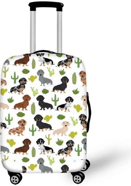 ZLH1257F26 Stili L Beden Twoheartsgirl Yıkanabilir Bavul Kılıfı Sevimli Dachshund Köpek Seyahat Bavul Koruyucu 18 Ila 32 Inç Bagajın Üzerine Uygun Fermuar Kapanışı (Yurt Dışından)