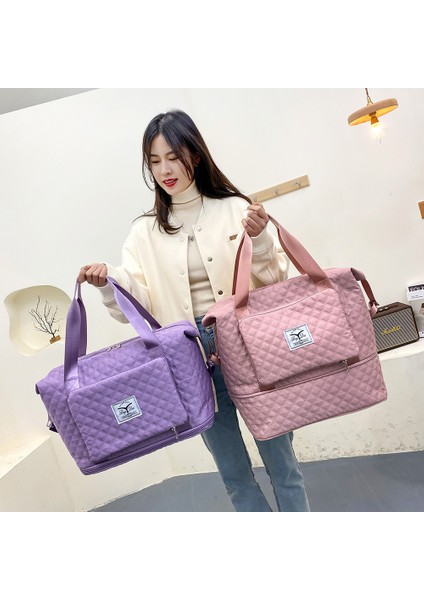 Mor Tarzı Günlük Oxford Kumaş Kadın Seyahat Çantaları Omuz Çantaları Spor Spor Çantaları Için Büyük Kapasiteli El Bagajları - Kadınlar ve Erkekler Için Moda (Yurt Dışından) fiyatları