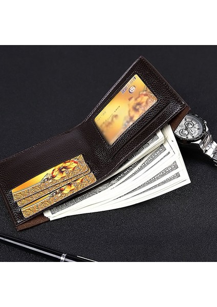Kahve Stili Erkek Cüzdan Çanta Kartlık Erkek Çantası Madeni Paralar Için Cüzdan Erkek Cüzdanı Para Klipsi (Yurt Dışından) modelleri