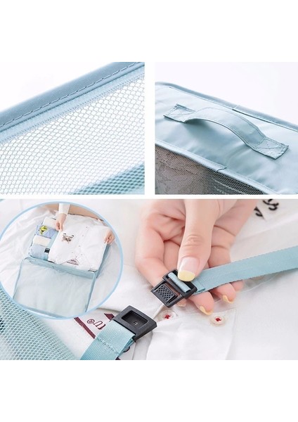 6 Adet Donanma Tarzı Seyahat Saklama Çantaları Taşınabilir Paketleme Kıyafet Kozmetik Tuvalet Organizatörleri File Çanta Düzenli Küp Torba Içinde Valiz Kit Aksesuarları (Yurt Dışından) modelleri