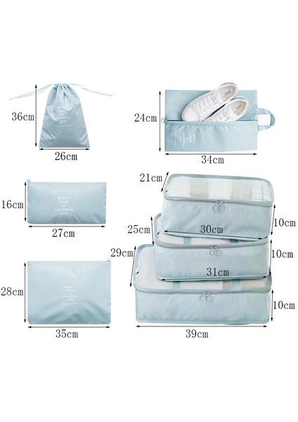 6 Adet Donanma Tarzı Seyahat Saklama Çantaları Taşınabilir Paketleme Kıyafet Kozmetik Tuvalet Organizatörleri File Çanta Düzenli Küp Torba Içinde Valiz Kit Aksesuarları (Yurt Dışından) fırsatları