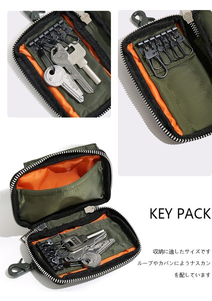 Gri Stil Japon Tarzı Rahat Anahtar Paketi Naylon Kumaş Moda Anahtar Çantası Su Geçirmez Madeni Para Cüzdanı Kart Tutucu Mini Bel Çantası Araba Anahtar Cüzdanı (Yurt Dışından)