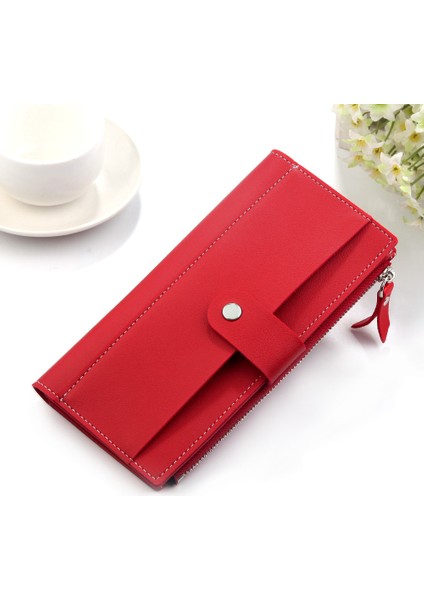 Kırmızı Stil 2021 Kadın Cüzdan Uzun Pu Kırmızı Cüzdan Porte Feuille Femme Bayan Cüzdan Kavanoz Para Kadın Cüzdan Billetera Mujer Carteras (Yurt Dışından)