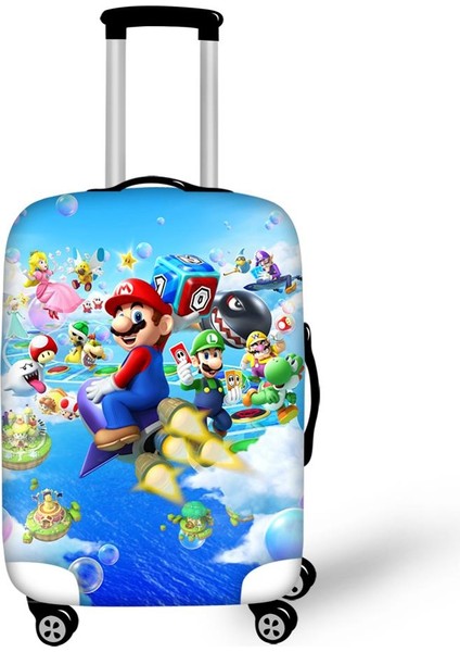 CDWX4551LMS Stili M Beden Haoyun Seyahat Valizi Kılıfı Süper Mario Baskılı Sıcak Oyun Desenli Valiz Kapağı Karikatür Elastik Toz Geçirmez ve Su Geçirmez Koruyucu (Yurt Dışından) indirimleri