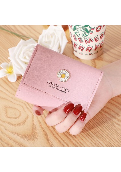 Mor Tarzı 2022 Yeni Moda Bayan Cüzdan Papatya Baskılı Kısa Küçük Üç Katlı El Yapımı Cüzdan Çoklu Kartlı Kart Çantası Bozuk Para Çantaları Kadınlar Için (Yurt Dışından) fiyatları