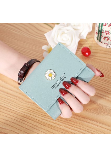 Mor Tarzı 2022 Yeni Moda Bayan Cüzdan Papatya Baskılı Kısa Küçük Üç Katlı El Yapımı Cüzdan Çoklu Kartlı Kart Çantası Bozuk Para Çantaları Kadınlar Için (Yurt Dışından) modelleri