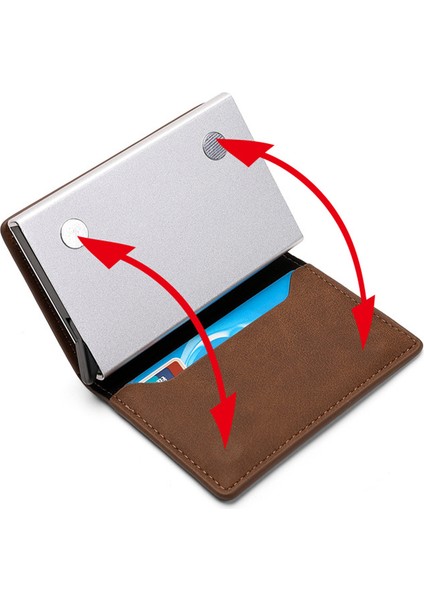 Kırmızı Stil Karbon Fiber Kartlık Cüzdan Rfid Para Cüzdanı Ince Mini Erkek Manyetik Deri Cüzdan Not Bölmesi ile (Yurt Dışından) modelleri