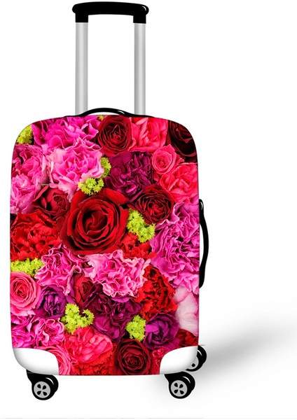 24 Bagaj Kapağı Stili S Beden Çiçek Desenli Valiz Koruyucu Kılıf 20 Inç Seyahat Aksesuarları Esnek Kumaş Valiz Korumalı Kılıf (Yurt Dışından)