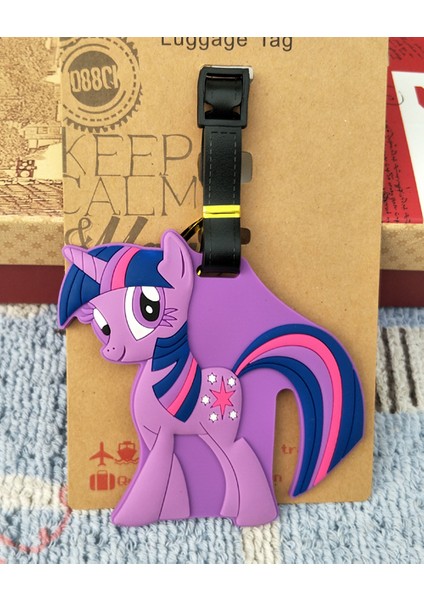 Siyah Stil Ivyye Little Ponyss Anime Seyahat Aksesuarları Bagaj Etiketi Valiz Kimlik Adres Taşınabilir Etiket Tutucu Bagaj Etiketleri Yeni (Yurt Dışından)