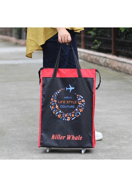 H-1 Tarzı Kadın Erkek Seyahat Çantası Katlanabilir Bayan Alışveriş Çantası Market Çekçekli Trolley Çantası Tekerlekli Çanta Taşınabilir Depolama Alışveriş Arabası El Çantası (Yurt Dışından) fırsatları