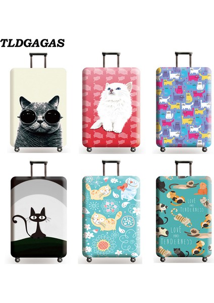 C Stili L Beden Tldgagas Valiz Kılıfı Seyahat Bavulu Koruyucu Kedi Desenli Tekerlekli Bavul Toz Kapağı Seyahat Aksesuarları Için Uygun Boyut - (Yurt Dışından) modelleri