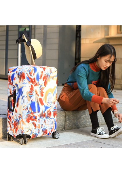 Yüz Stili L Beden Qıaqu Yüksek Moda Yolculuk Üzerinde Bagaj Kılıfı Koruyucu Valiz Kılıfı Seyahat Valizi Toz Kapağı (Yurt Dışından) indirimleri