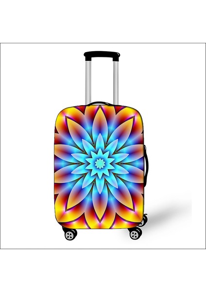 PXTMADALA09 Stili S Beden Mandala Datura Çiçeği Valiz Kılıfı Seyahat Aksesuarları Seyahat Çantası Bagaj Koruyucu Örtü Toz Geçirmez Valiz Kılıfı (Yurt Dışından)