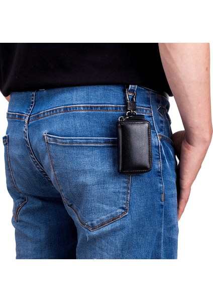 Kumral Tarzı Anahtar Tutucu Yüksek Kaliteli Inek Derisi Anahtarlık Araba Anahtarları Cüzdan Anahtarları Kılıf Moda Basit Mini Erkek Araba Anahtarı Kılıfı (Yurt Dışından)