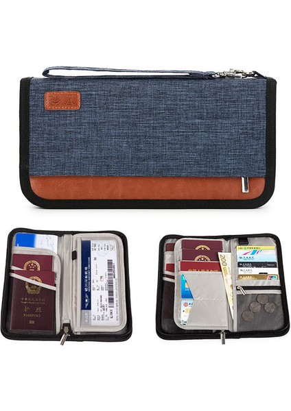 Gri Stil Seyahat Rfıd Anti-Hırsızlık Fırça Pasaport Paketi Kredi Kartı Paketi Pasaport Klibi Dosya Multi-Kart Organizer Çanta Debriyaj Cüzdanı (Yurt Dışından) fiyatları