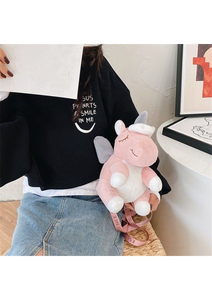 Mavi Stil Sevimli Çizgi Film Dinozor Sırt Çantası Kız Peluş Unicorn Sırt Çantası Şirin Moda Kürk Sırt Çantaları Çocuk Okul Çantası Çocuk Hediye Kitap Çantası (Yurt Dışından) indirimleri