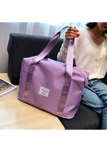 Gri Stil Kadın Yama Fitness Seyahat Omuz Çantası Casual Bayan Çantaları Büyük Kapasiteli Bagaj Çantaları (Yurt Dışından) fiyatları