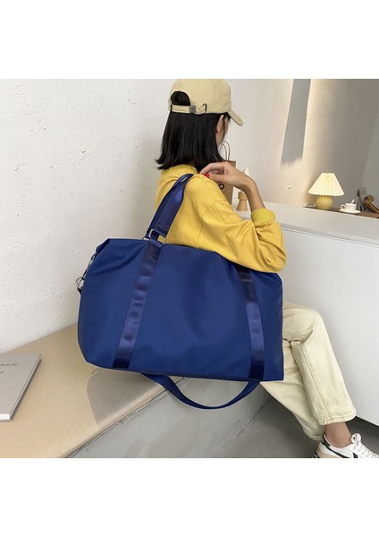 Mavi L Tarzı Beibaobao Naylon Su Geçirmez Omuz Çantası Kadın Hafta Sonu Spor Çantası Bayan Moda Büyük Seyahat Çantası Kadın Kabin Tote Çanta El Çantası (Yurt Dışından)