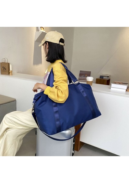Mavi L Tarzı Beibaobao Naylon Su Geçirmez Omuz Çantası Kadın Hafta Sonu Spor Çantası Bayan Moda Büyük Seyahat Çantası Kadın Kabin Tote Çanta El Çantası (Yurt Dışından) modelleri