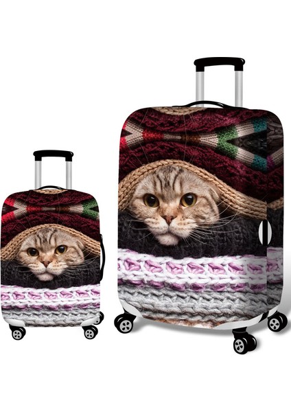 M Tarzı Xl Beden Bulldog Desenli Seyahat Aksesuarları Valiz Kılıfı Çanta Koruma Bagaj Tozu Kapak Esnek Kumaşlar Gövde Set Kılıflar Için (Yurt Dışından)