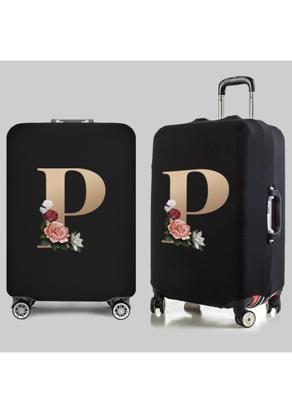 8ALTIN P Stili M Beden Inç Seyahat Elbise Çantası Koruyucu Kılıf, Daha Kalın Bagaj Koruması Kapak 26 Harf Altın Serisi Seyahat Aksesuarları (Yurt Dışından)