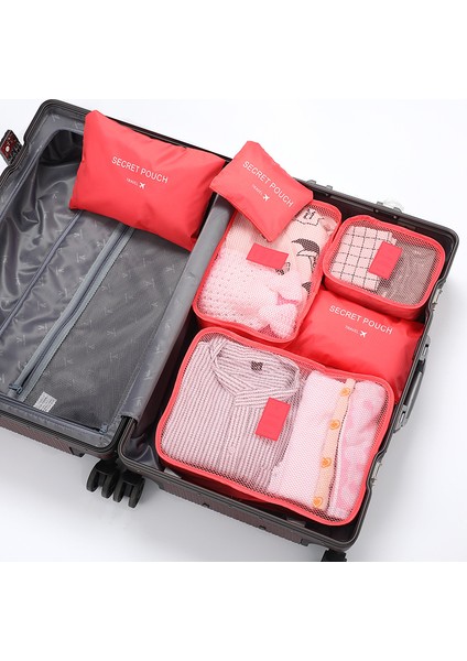 Gül Kırmızı Tarzı 6 Adet Seyahat Çantası Su Geçirmez Kıyafet Saklama Valiz Düzenleyici Poşet Paket Küpü Kıyafet Düzenleyici Poşet Valiz Paket Çamaşır Poşeti (Yurt Dışından) indirimleri