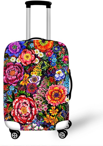 W Bagaj Kapağı Stili Xl Beden Moda Çiçekli Valiz Koruma Kılıfı 20 Inç Seyahat Aksesuarları Esnek Kumaş Valiz Kılıfı (Yurt Dışından)