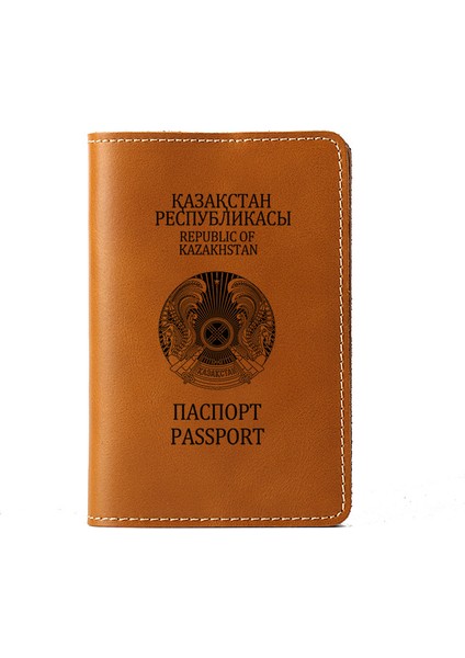 Siyah Pasaport Stili Kazakistan Gerçek Deri Pasaport Kılıfı Kişiselleştirilmiş Isim Kart Tutucu Cüzdan (Yurt Dışından)