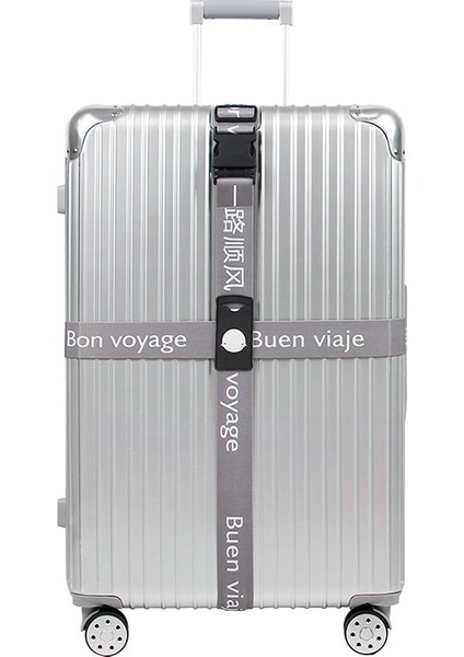 Gri Stil Bavul Bandı Üç Basamaklı Şifre Esneklik Bileklik Seyahat Aksesuarı Bavul Kayışı Çapraz Kemer Ayarlanabilir Bavul Hızlı Çıkarma ile (Yurt Dışından)