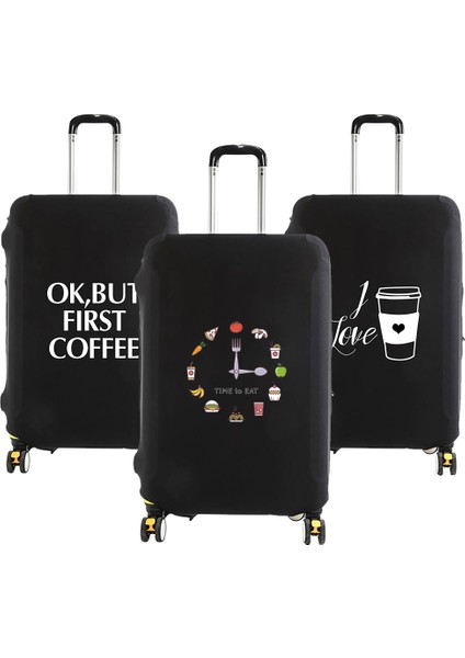 Siyah Stil M Beden 2022 Yeni Seyahat Valiz Koruyucu Kılıf Bavul Kılıfı Yiyecek Desen Elastik Valiz Kılıfı Suitcase Için Uygundur (Yurt Dışından) modelleri