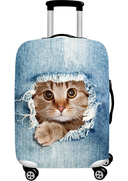 C Stili Xl Beden Ruputın Yeni Valiz Elastik Toz Kapağı 18-30 Inç Şifreli Bavul Seyahat Çantası Yüksek Kedi Koruyucu Kılıf - Turuncu (Yurt Dışından)