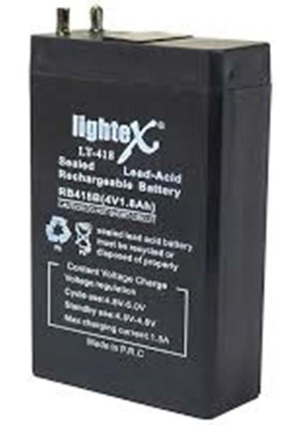 Lightex LT-418 4V 1.8AH Bakımsız Işıldak Aküsü