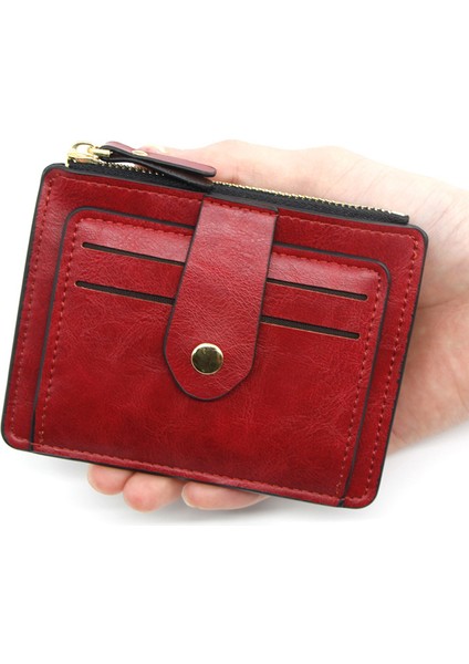 Gri Stil Küçük Moda Kredi Kartı Tutucu Ince Deri Cüzdan Bozuk Para Cebi Erkek Para Çantası Kılıfı Erkekler Kadınlar Iş Cüzdanı Için Mini Tasarım (Yurt Dışından) modelleri