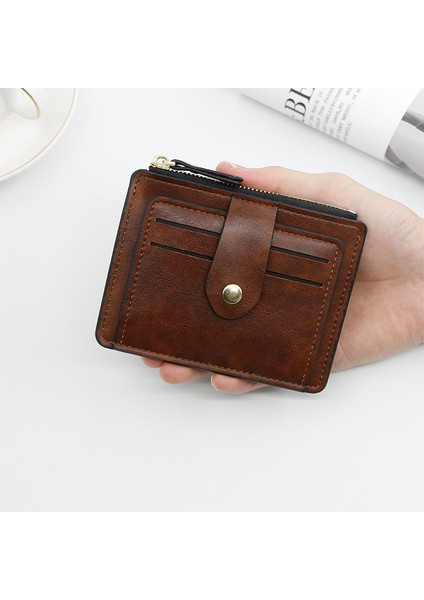 Gri Stil Küçük Moda Kredi Kartı Tutucu Ince Deri Cüzdan Bozuk Para Cebi Erkek Para Çantası Kılıfı Erkekler Kadınlar Iş Cüzdanı Için Mini Tasarım (Yurt Dışından) fırsatları