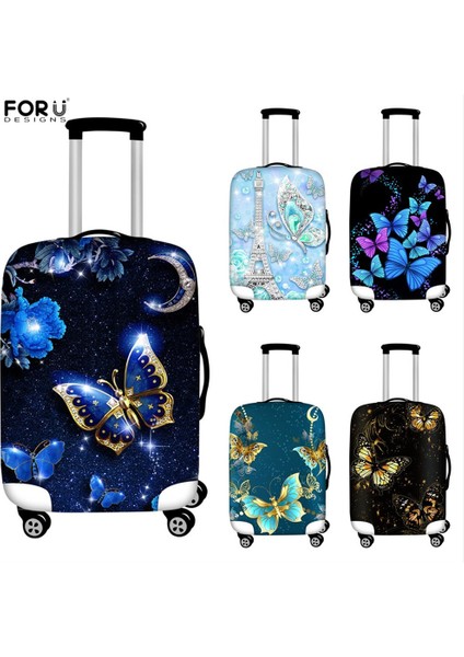 HME727 Stili M Beden Forudesıgns Bagaj Koruma Kılıfları Kelebek Hayvan Baskılı Seyahat Aksesuarları Elastik Valiz Çekmece Toz Kılıfı Suitcase (Yurt Dışından) indirimleri