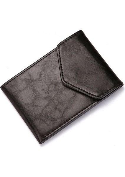 Siyah Stil Moda Rfıd Cüzdan Kadın Erkek Mini Ultra Ince Deri Cüzdan Ince Cüzdan Madeni Para Cüzdanı Kredi Kimlik & Kart Tutucuları Kart Kılıfları (Yurt Dışından) modelleri