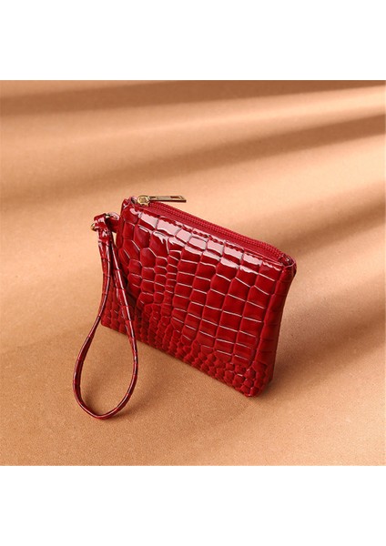 Kırmızı 13X9.5X3CM Stili Yeni Vintage Yağ Kiriş Deri Bozuk Para Cüzdanı Moda Kredi Kartı Tutucu Cüzdan Kılıfı Pu Deri Kartvizitlik Bozuk Para Cüzdanı (Yurt Dışından)