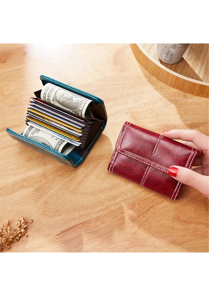 Kırmızı 13X9.5X3CM Stili Yeni Vintage Yağ Kiriş Deri Bozuk Para Cüzdanı Moda Kredi Kartı Tutucu Cüzdan Kılıfı Pu Deri Kartvizitlik Bozuk Para Cüzdanı (Yurt Dışından) fırsatları