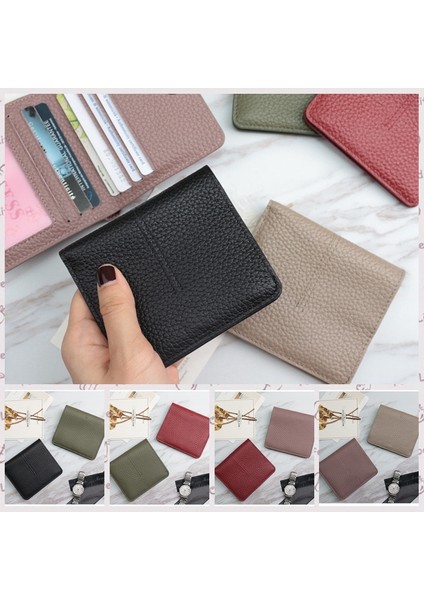 Kırmızı Kısa Stil Yeni Gelen %100 Hakiki Inek Derisi Ince Kartlık Cüzdan Bayanlar Basit Moda Inek Derisi Kredi Kartı Tutucu Ultra Ince Cüzdan (Yurt Dışından) indirimleri