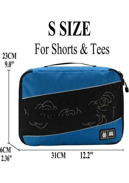 Mavi S Tarzı Soperwillton Paket Küpler Seyahat Çantası Bagaj Paketleme Duffle Saklama Çantası Naylon Erkek Kadın Valiz Kıyafet Düzenleyici Nefes Alabilir (Yurt Dışından)