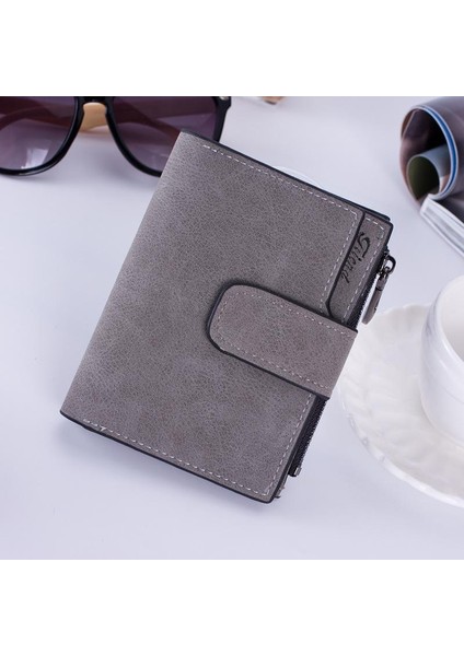 Gri Tarzı 2021 Kadın Cüzdanı Unisex Küçük Cüzdan Fermuarlı Lüks Portefeuille Femme Kadın Cüzdan Kısa Bozukluk Cebi Cartera Mujer (Yurt Dışından)