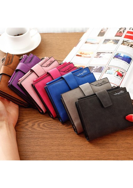 Gri Tarzı 2021 Kadın Cüzdanı Unisex Küçük Cüzdan Fermuarlı Lüks Portefeuille Femme Kadın Cüzdan Kısa Bozukluk Cebi Cartera Mujer (Yurt Dışından) fırsatları