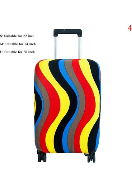 No.4 Tarzı S Beden Renkli Seyahat Valizi Korumalı Bavul Kılıfı Tekerlekli Bavul Aksesuarları Seyahat Valizi Toz Kapağı F 26 Inç Çanta (Yurt Dışından)